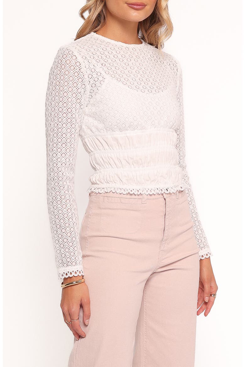 Riven Shirred Top, Alternate, color, WHITE