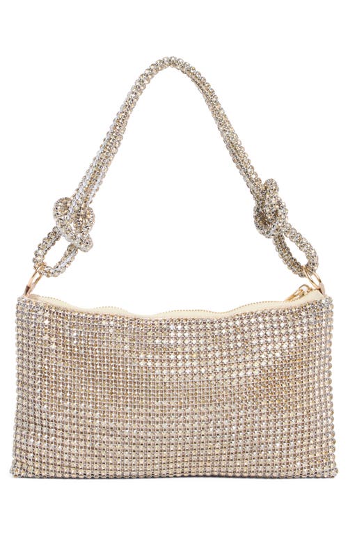 Jessica Mcclintock Dolly Oversize Rhinestone Mesh Shoulder Bag In Gold