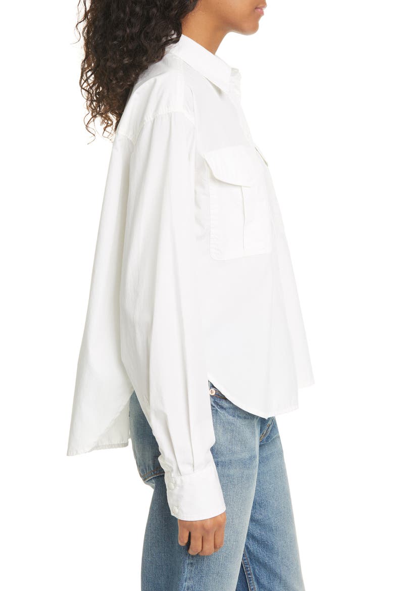 Florian Cotton & Silk Shirt, Alternate, color, WHITE
