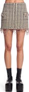 Area Draped Chain Virgin Wool Blend Miniskirt