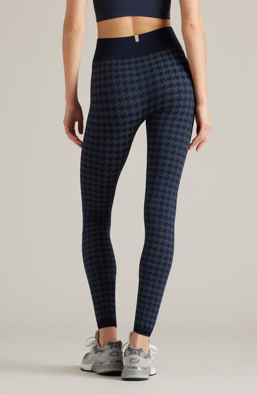 Rhone Houndstooth Seamless Base Layer Leggings In Navy Blue