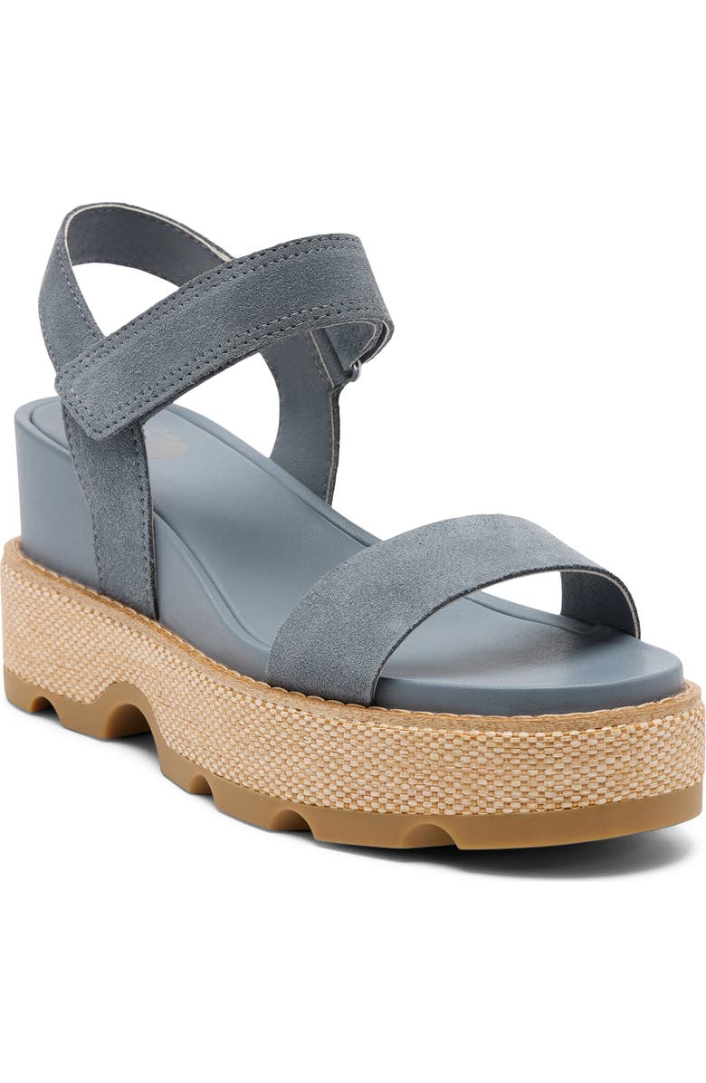 SOREL Joanie IV Y Strap Wedge Sandal, Main, color, Grey Ash/ Gum 16