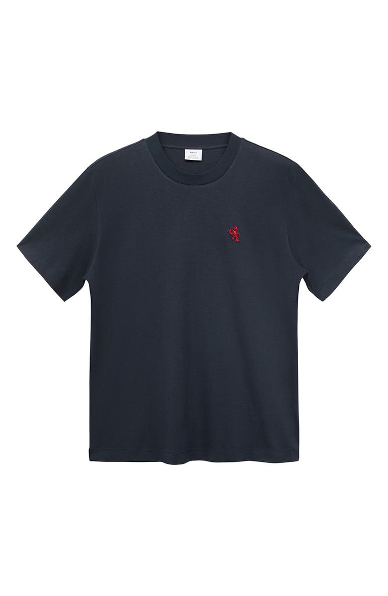 MANGO Shellfish Embroidery Crewneck T-Shirt, Alternate, color, Navy