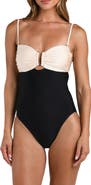 L'AGENCE Emilia Colorblock Bandeau One-Piece Swimsuit