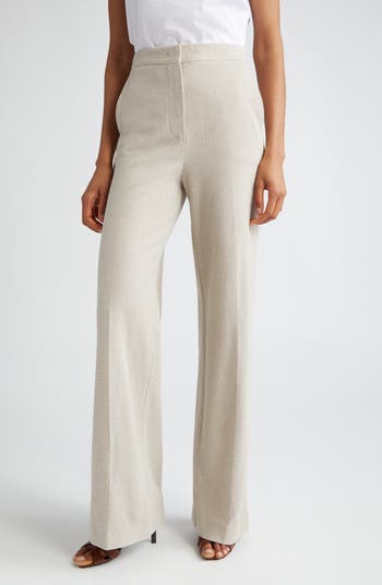 Max Mara Giallo Woven Cotton Trousers | Nordstrom