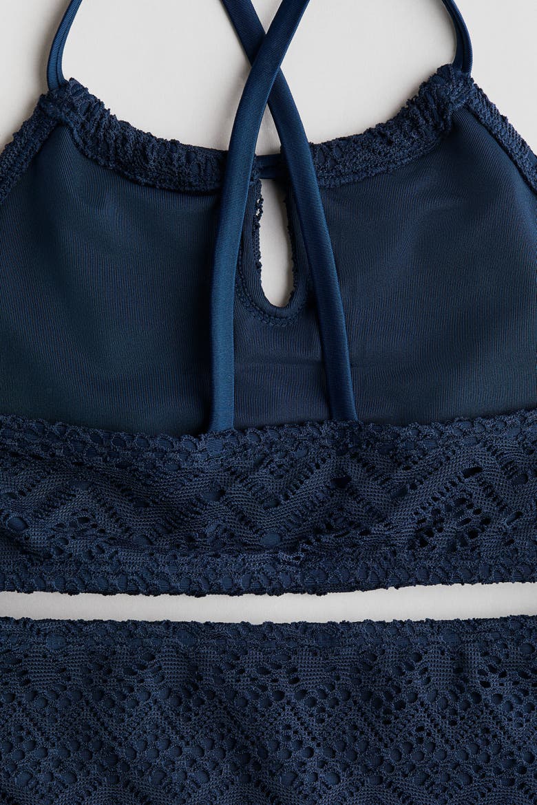 Crocheted-look Bikini, Alternate, color, Navy blue