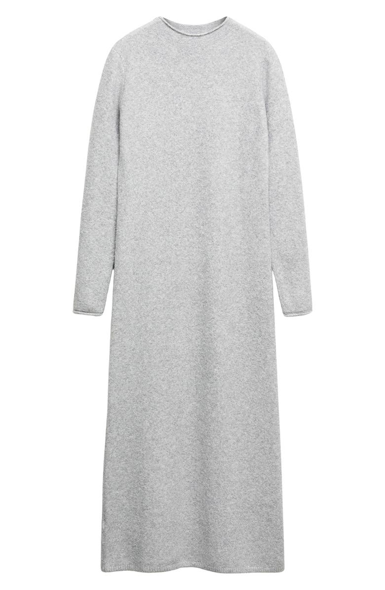 MANGO Funnel Neck Long Sleeve Midi Sweater Dress, Alternate, color, 