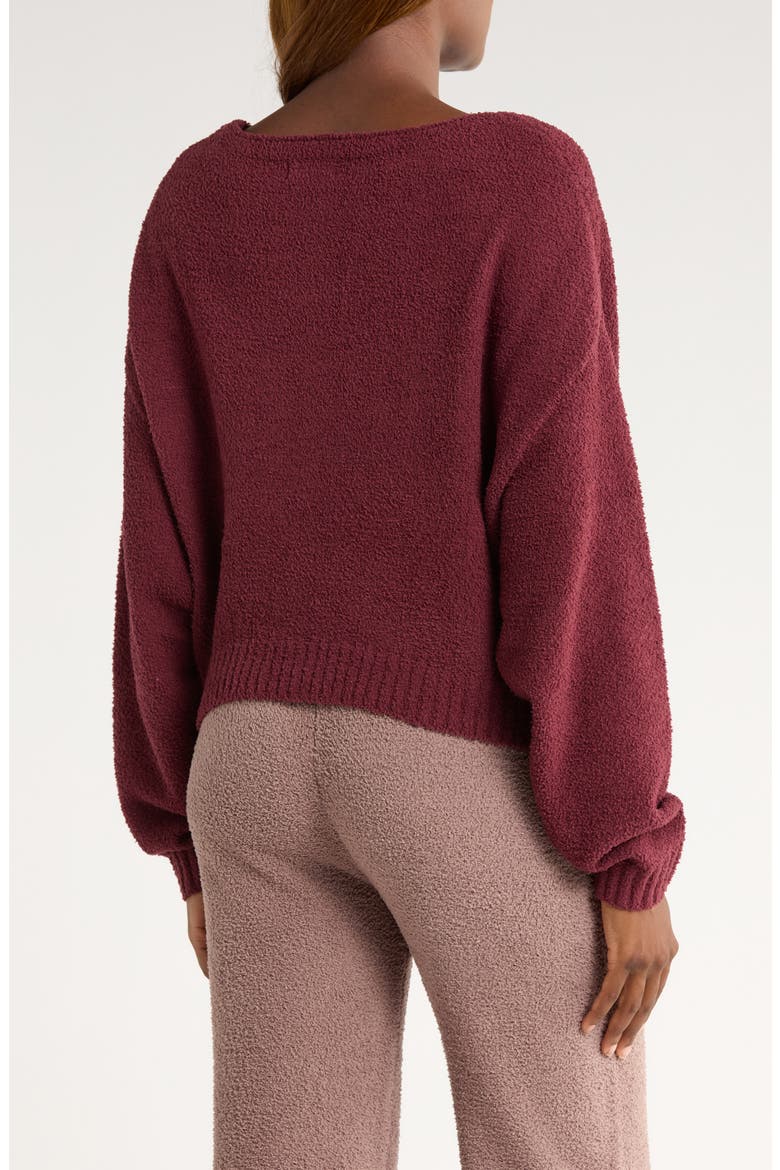 Novalie Slouchy Pullover Lounge Sweater, Alternate, color, WILD GRAPE