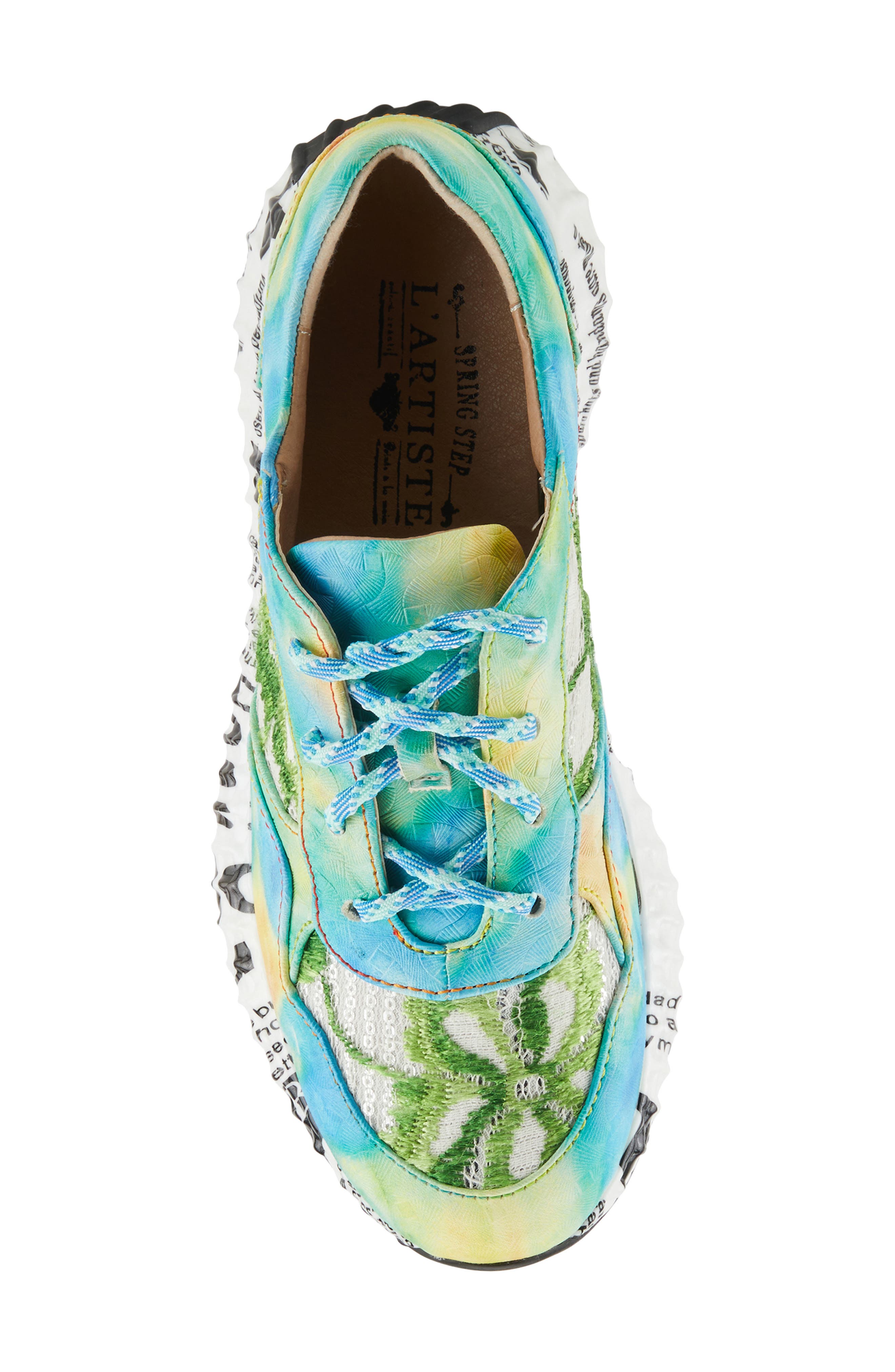 L'Artiste by Spring Step Emelie Platform Sneaker, Alternate, color, Turquoise Multi