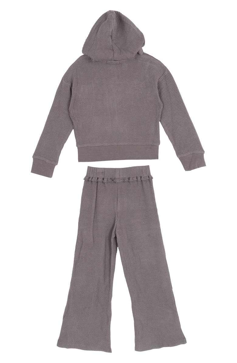 Rare Editions Kids' T-Shirt, Waffle Hoodie & Leggings Set, Alternate, color, Gray