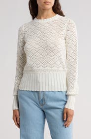 Rebecca Taylor Pointelle Stitch Sweater