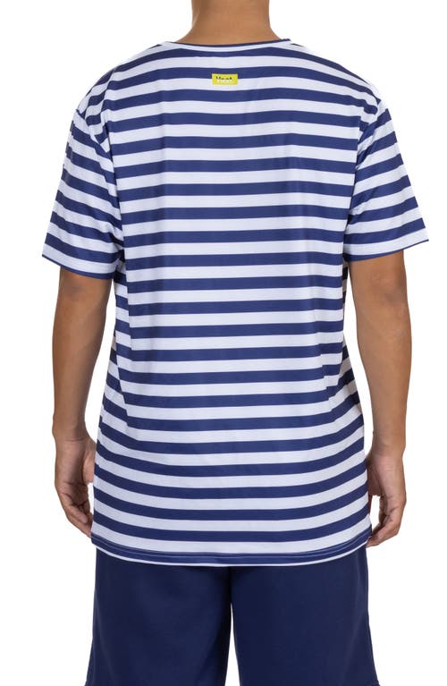 Vast Aqua Terra Stripe Performance T-shirt In Navy