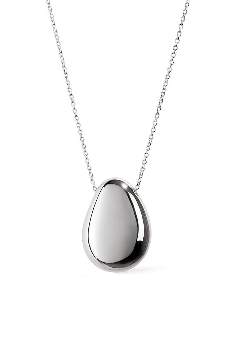 Pendant Necklace - Pebble, Main, color, Silver