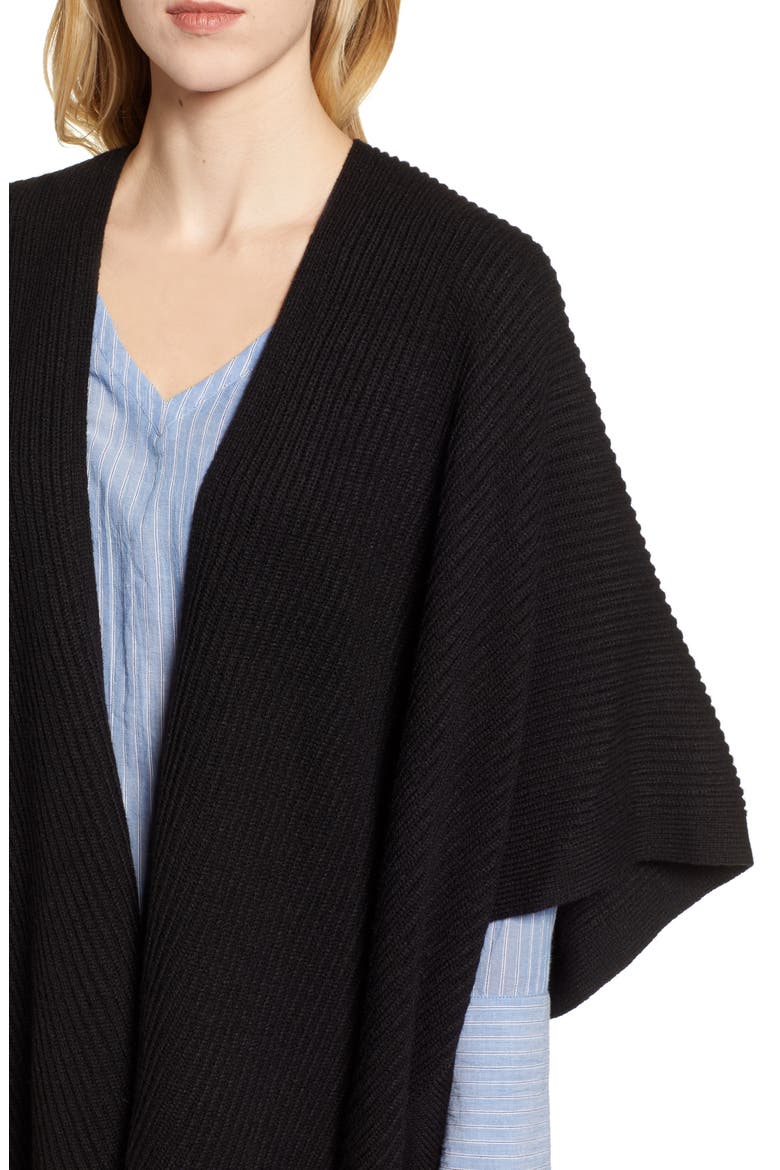 Cardigan Ruana, Alternate, color, BLACK