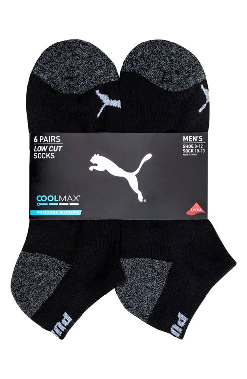 Puma 6-pack Terry Low Cut Length Socks In Black