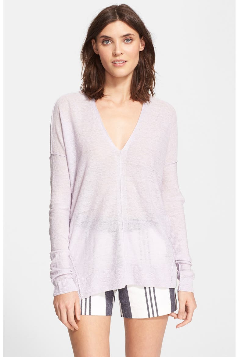 Double V-Neck Sweater, Main, color, LAVENDER