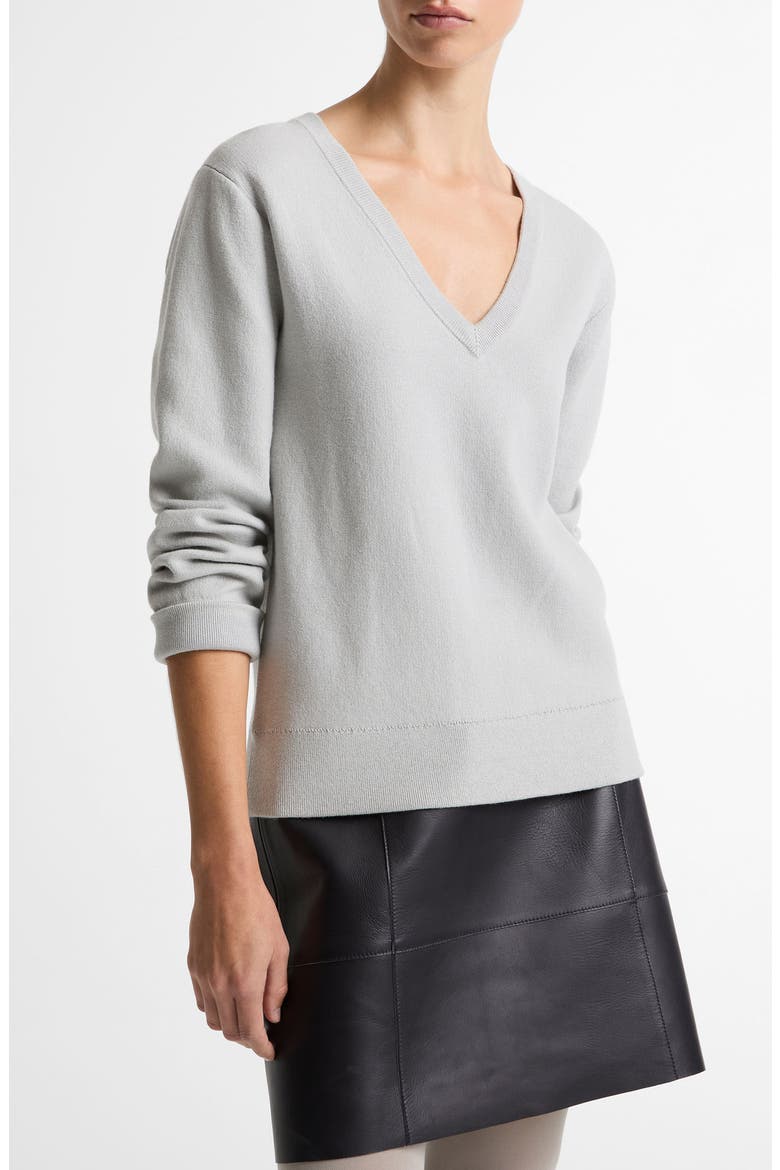 Double Face V-Neck Sweater, Alternate, color, PALE TIDE