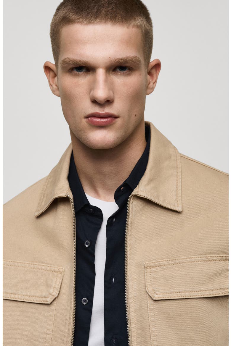 Denim Jacket with Pockets, Alternate, color, BEIGE