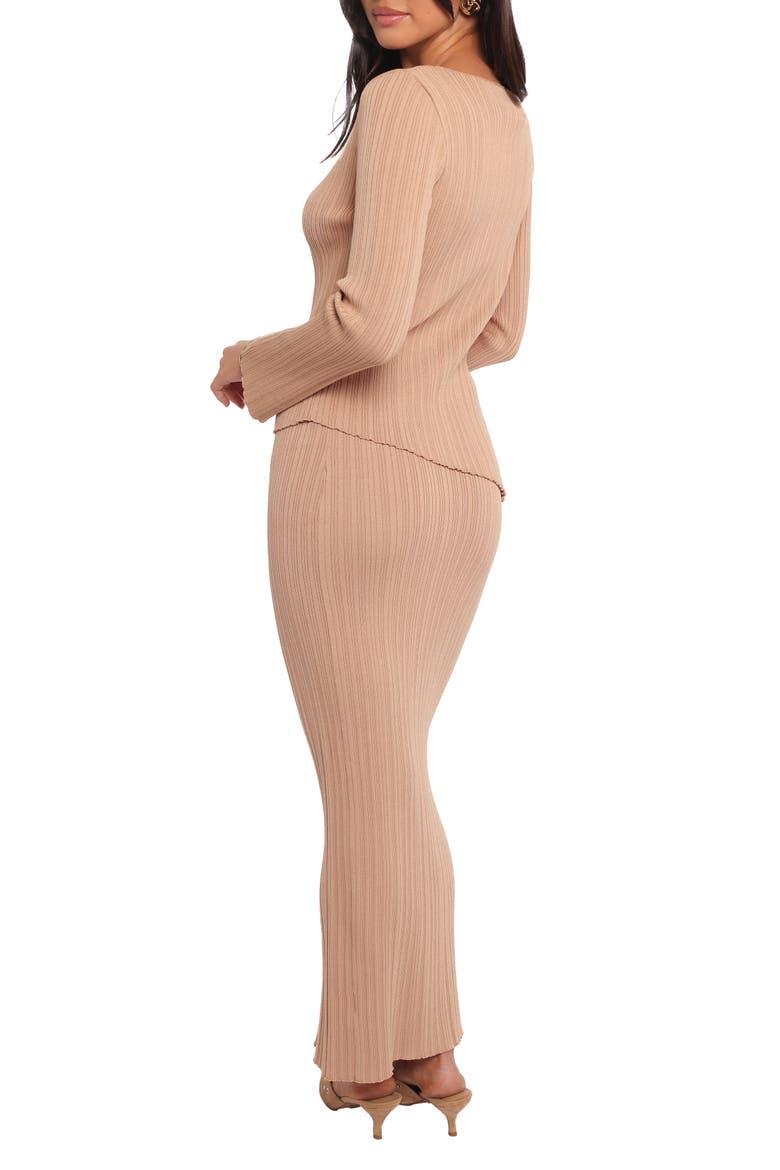 Vienna Variegated Rib Top & Maxi Skirt Set, Alternate, color, BEIGE