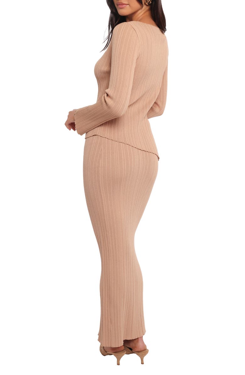 Petal & Pup Vienna Variegated Rib Top & Maxi Skirt Set, Alternate, color, Beige