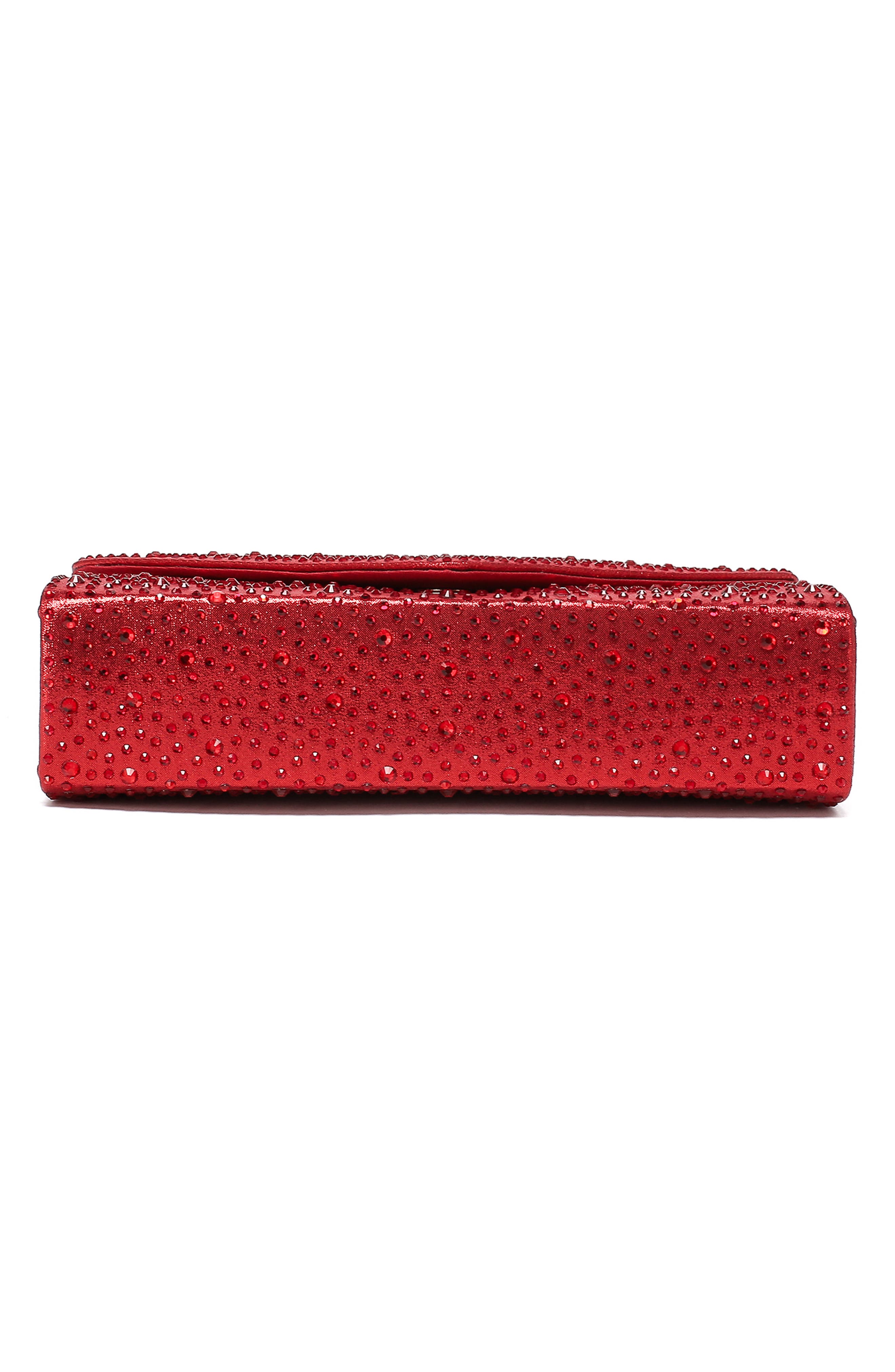 Rhinestone Envelope Clutch, Alternate, color, RED