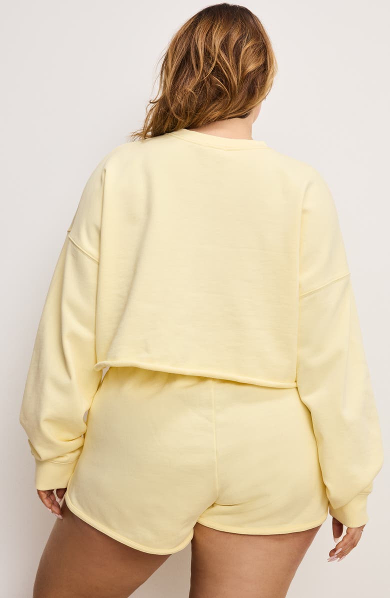 Good American French Terry Crop Sweatshirt, Alternate, color, Light Ray001