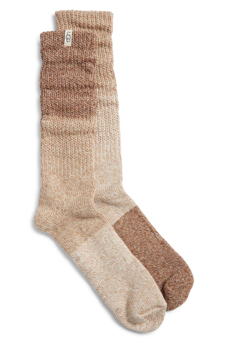 Jakoby Slouchy Cotton Blend Crew Socks, Main, color, CHESTNUT MULTI