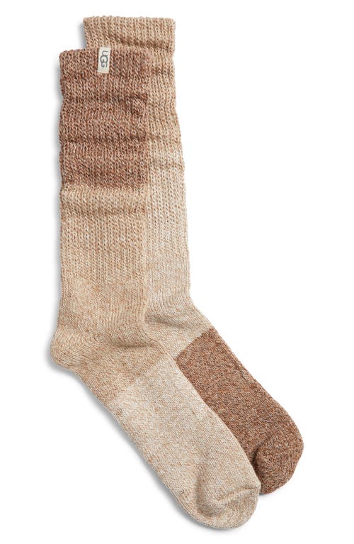 Ugg(r) Jakoby Slouchy Cotton Blend Crew Socks In Brown