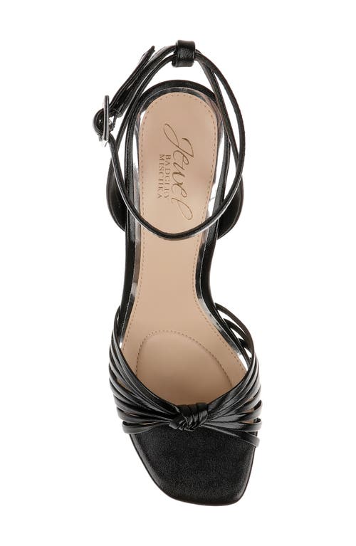 Jewel Badgley Mischka Nariah Ankle Strap Sandal In Black Leather