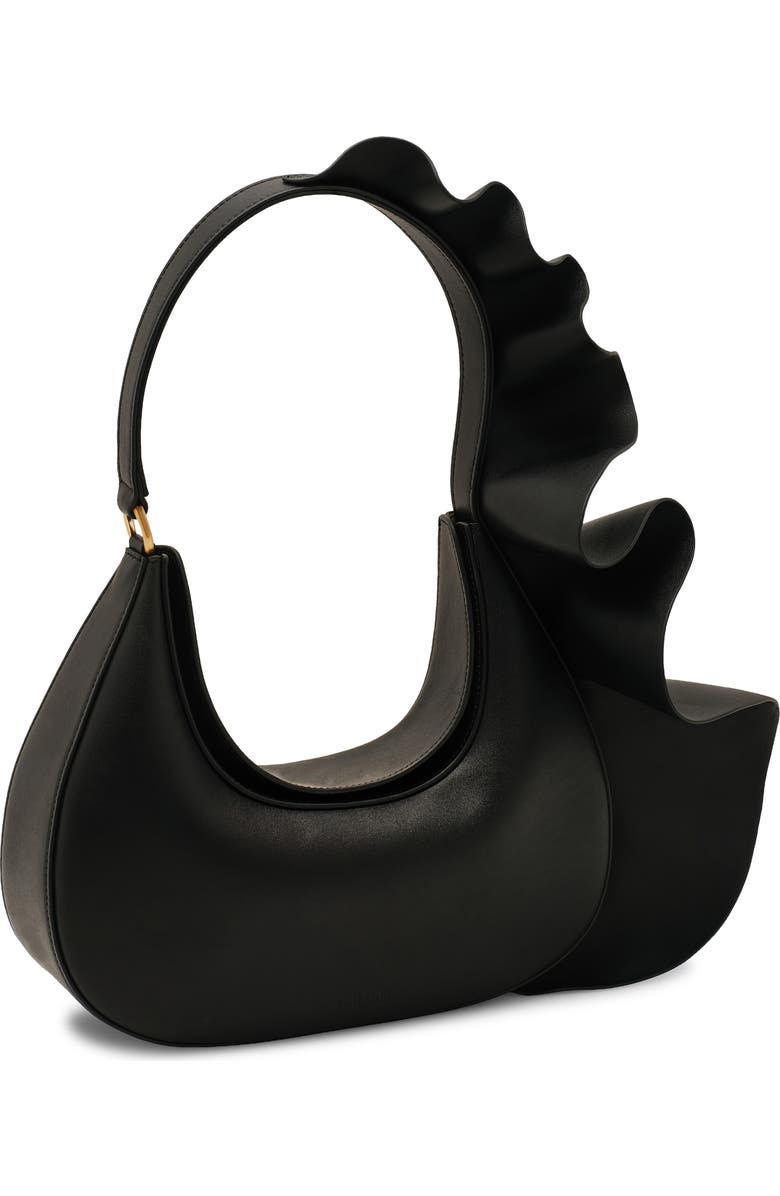 Cult Gaia Zoella Leather Shoulder Bag, Alternate, color, Black