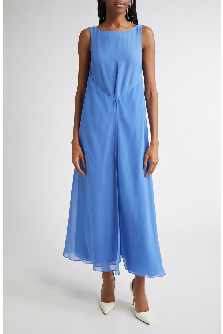 Techno Georgette Maxi Dress, Main, color, PERIWINKLE