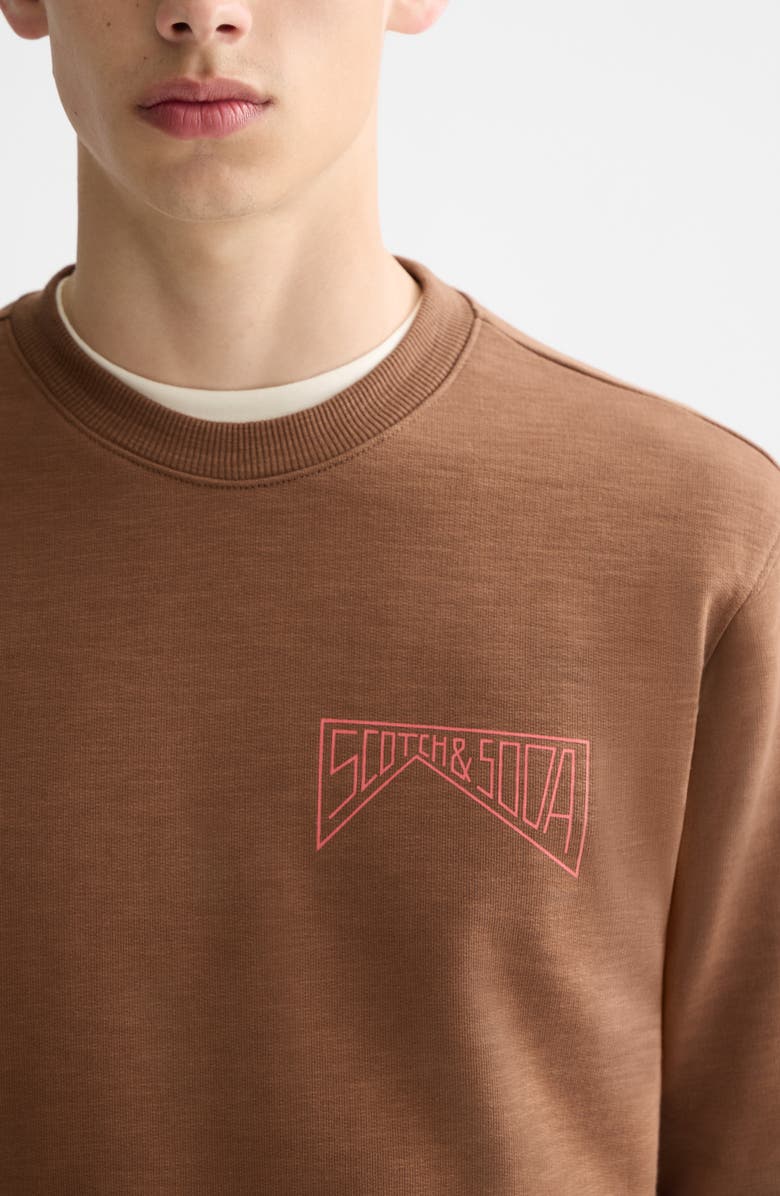 Scotch & Soda Logo Graphic Crewneck Sweatshirt, Alternate, color, Soft Silt