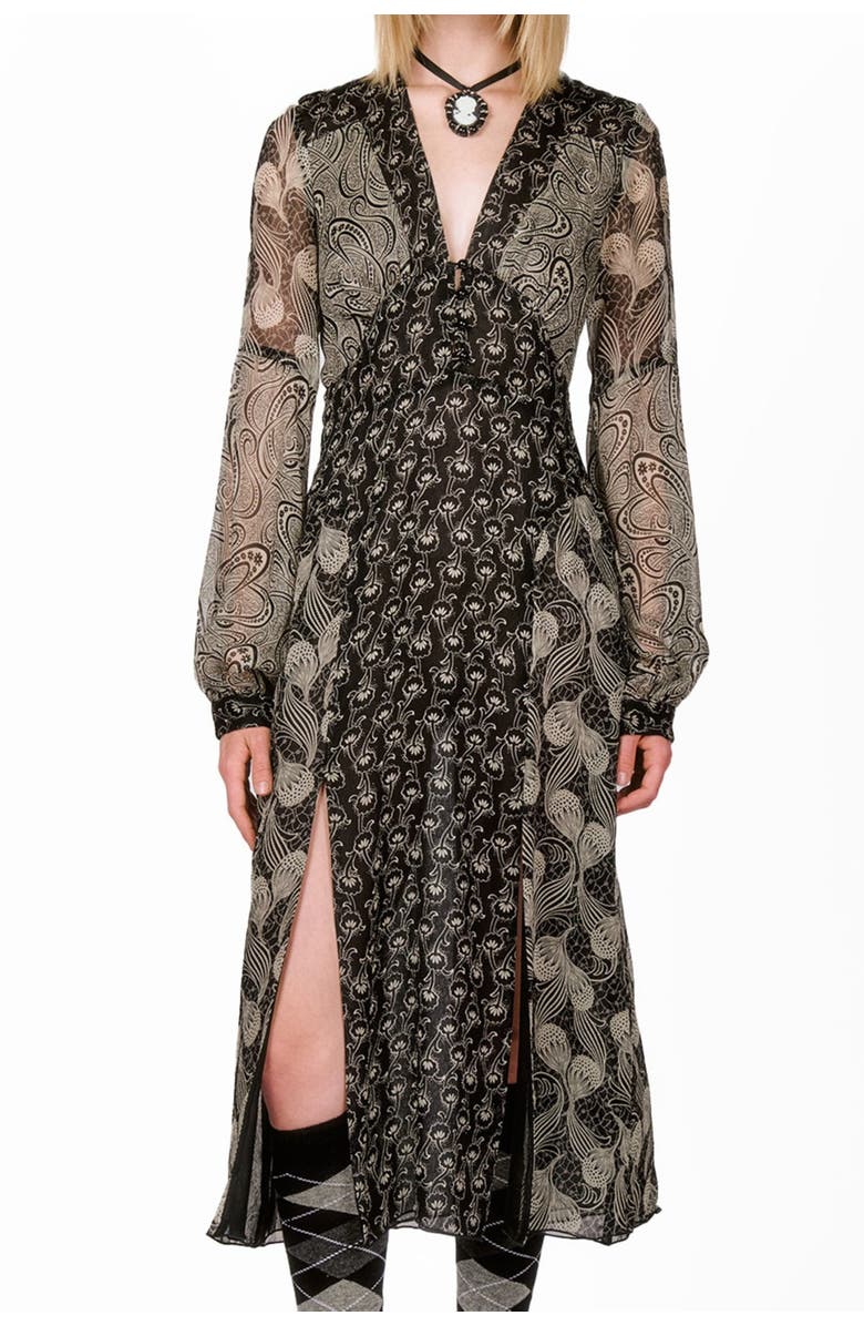 Anna Sui Beardsley Combo Dress, Main, color, 