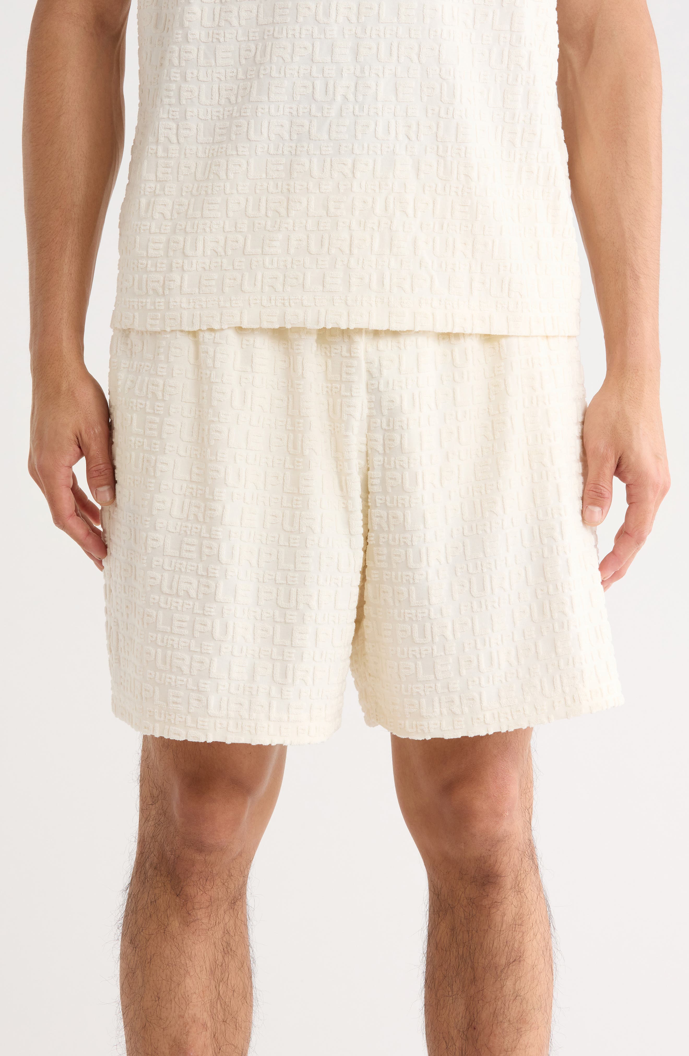 PURPLE BRAND Logo Terry Pull-On Shorts