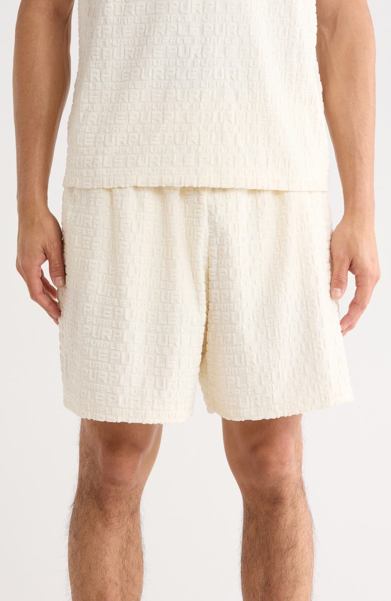 PURPLE BRAND Logo Terry Pull-On Shorts, Main, color,
