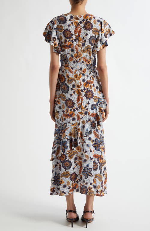 Ulla Johnson Amaia Crêpe De Chine Midi Dress In Jasmine