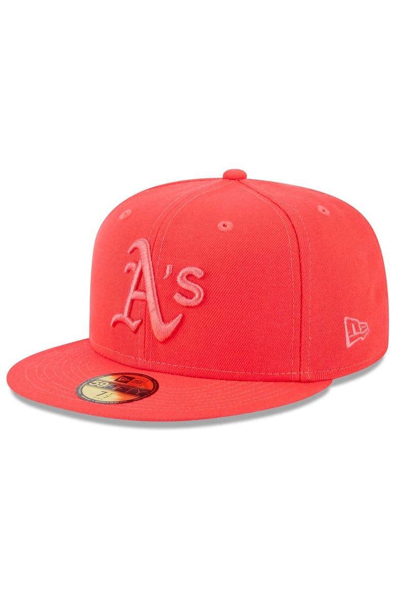 Men's New Era Red Oakland Athletics 2023 Spring Color Basic 59FIFTY Fitted Hat, Main, color, Red