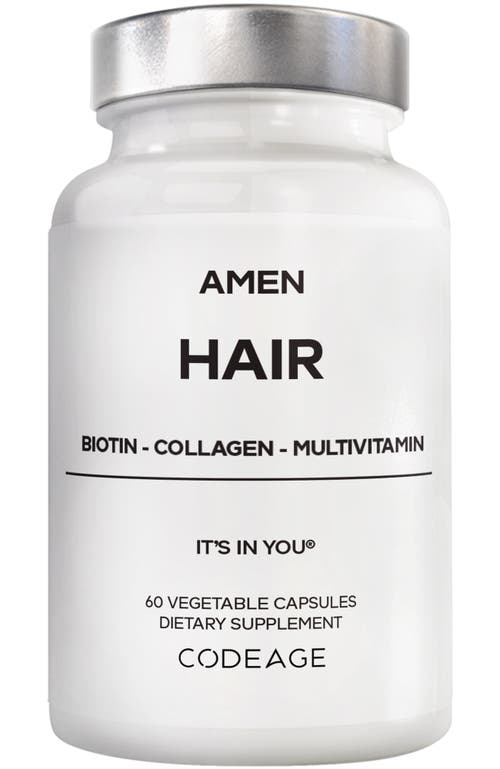 Amen Hair Vitamins, 10,000 mcg Biotin, Collagen Supplement in White  product