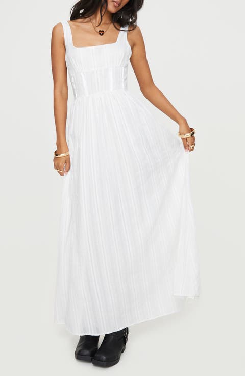 Lorinda Strapless Cotton Maxi Dress