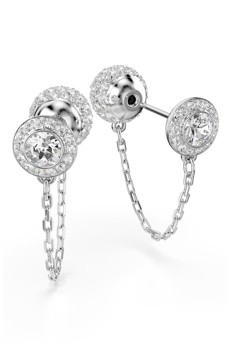 Una Linear Drop Earrings, Alternate, color, RHODIUM