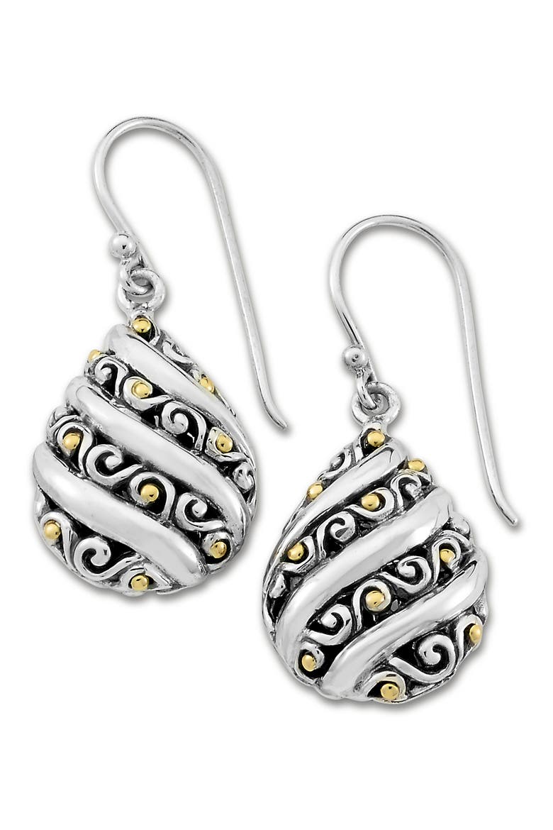 Balinese Drop Earrings, Main, color, SILVER AND GOLD
