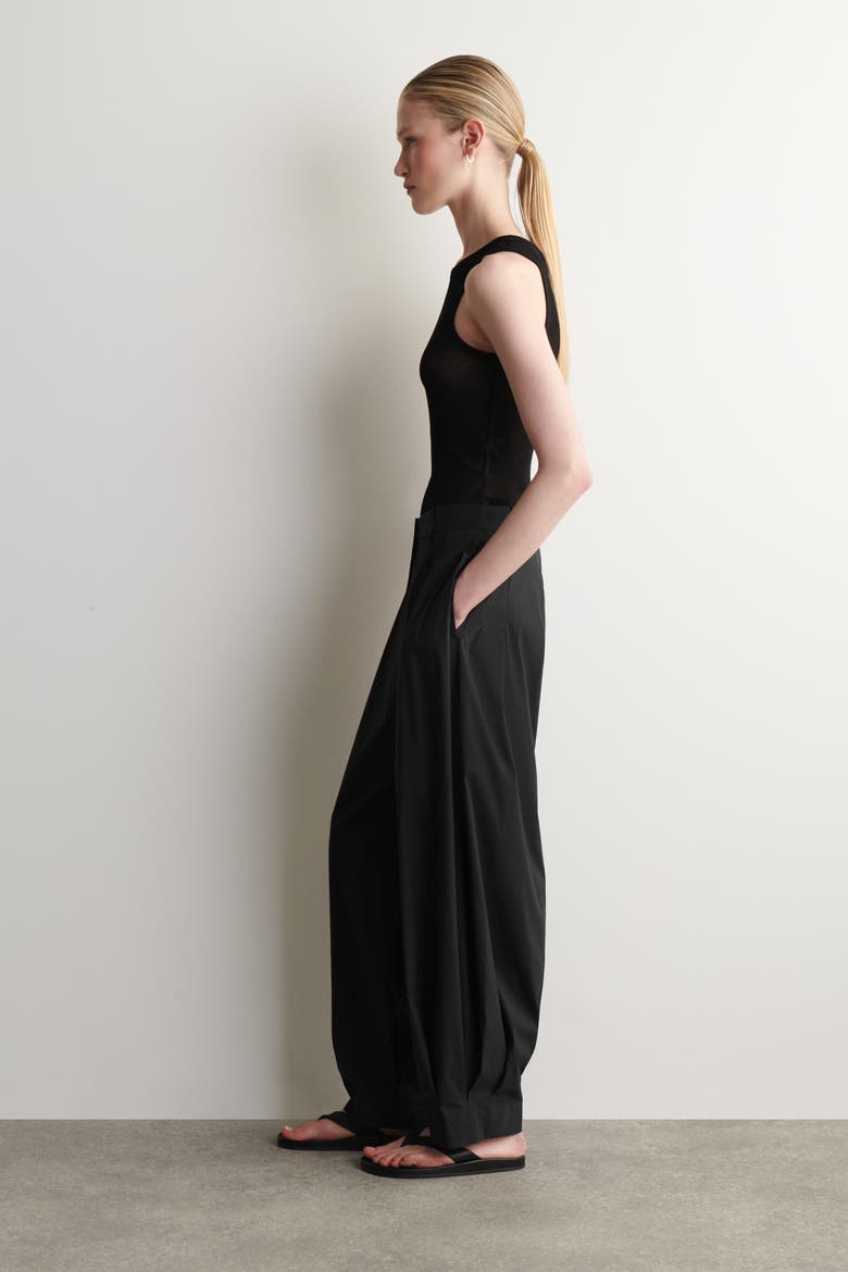 Ribbed Silk Tank Top, Alternate, color, BLACK