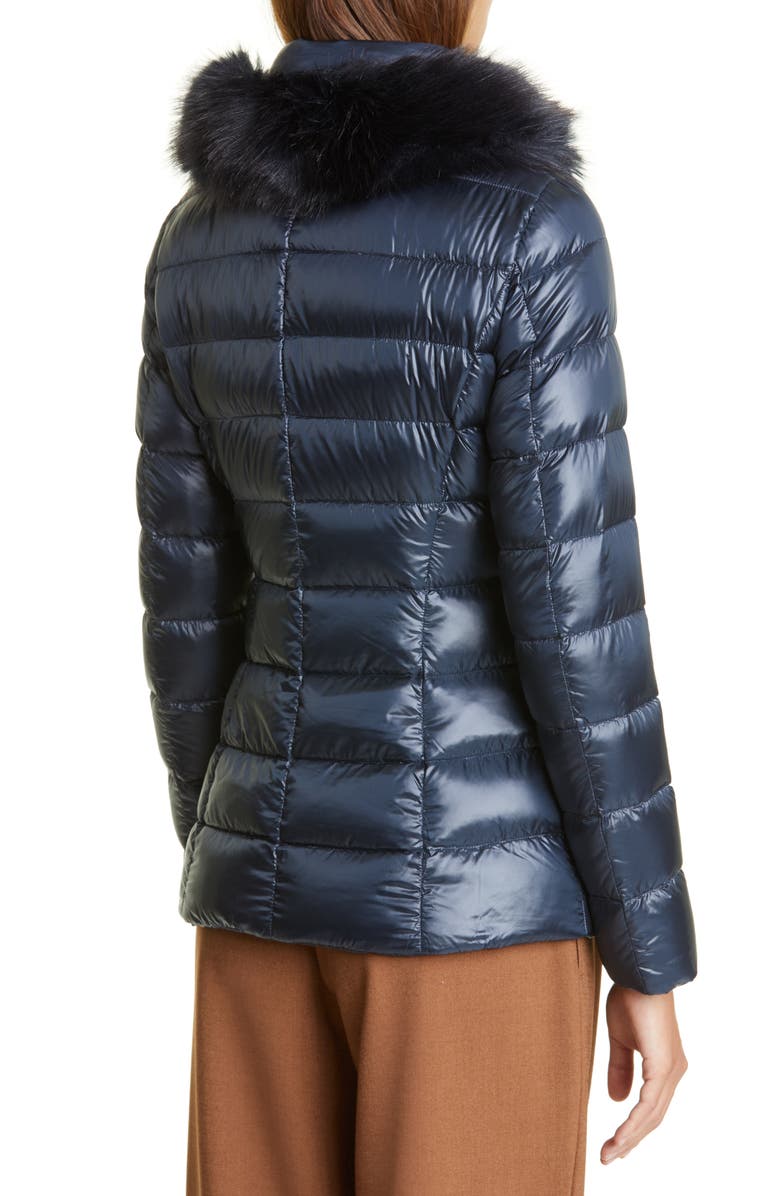 Herno Claudia Water Repellent Down Coat with Faux Fur Trim, Alternate, color, 
