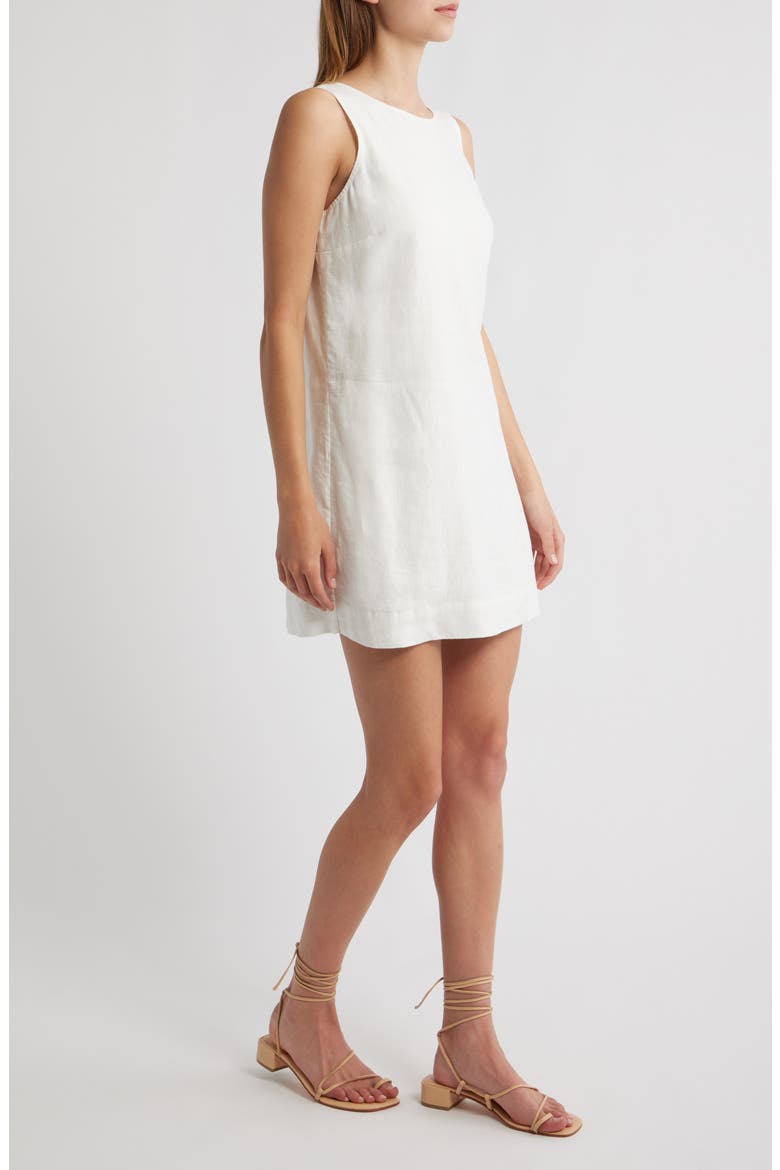 Lindsey Linen Shift Minidress, Alternate, color, WHITE