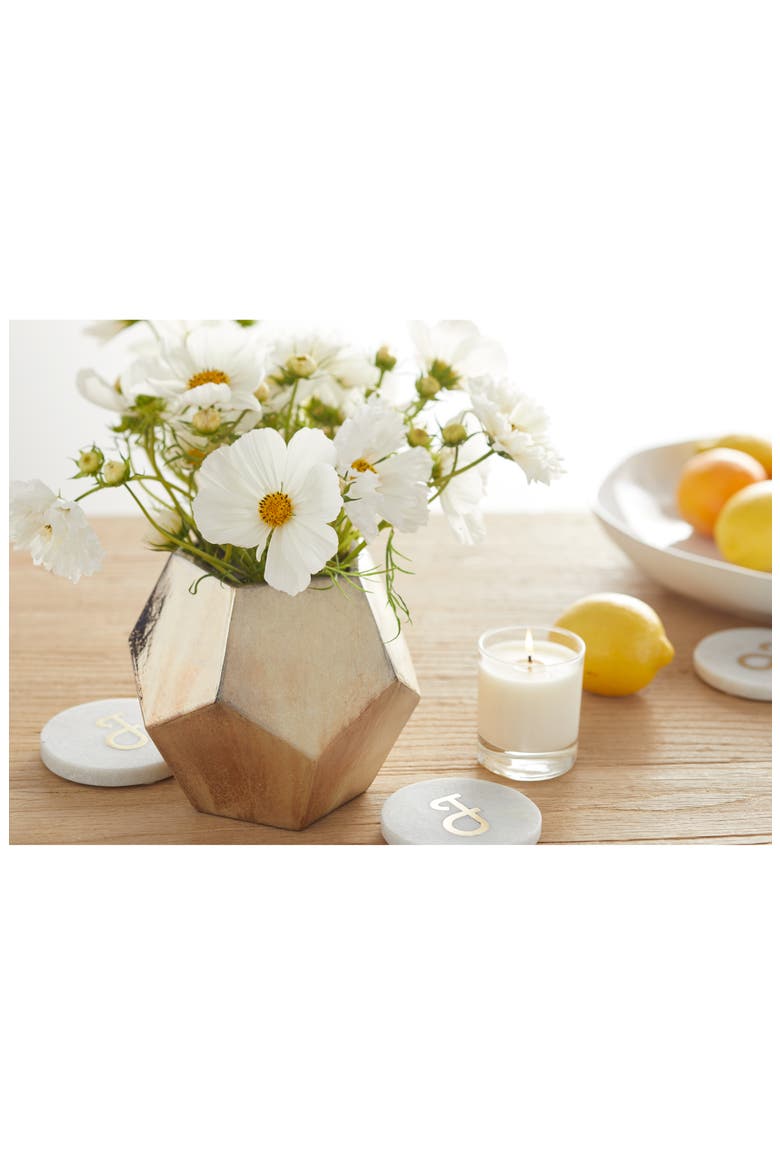Medium Geo Metallic Glass Vase, Alternate, color, GOLD