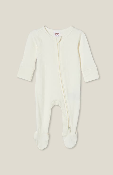 Organic Pointelle Zip All In One Romper