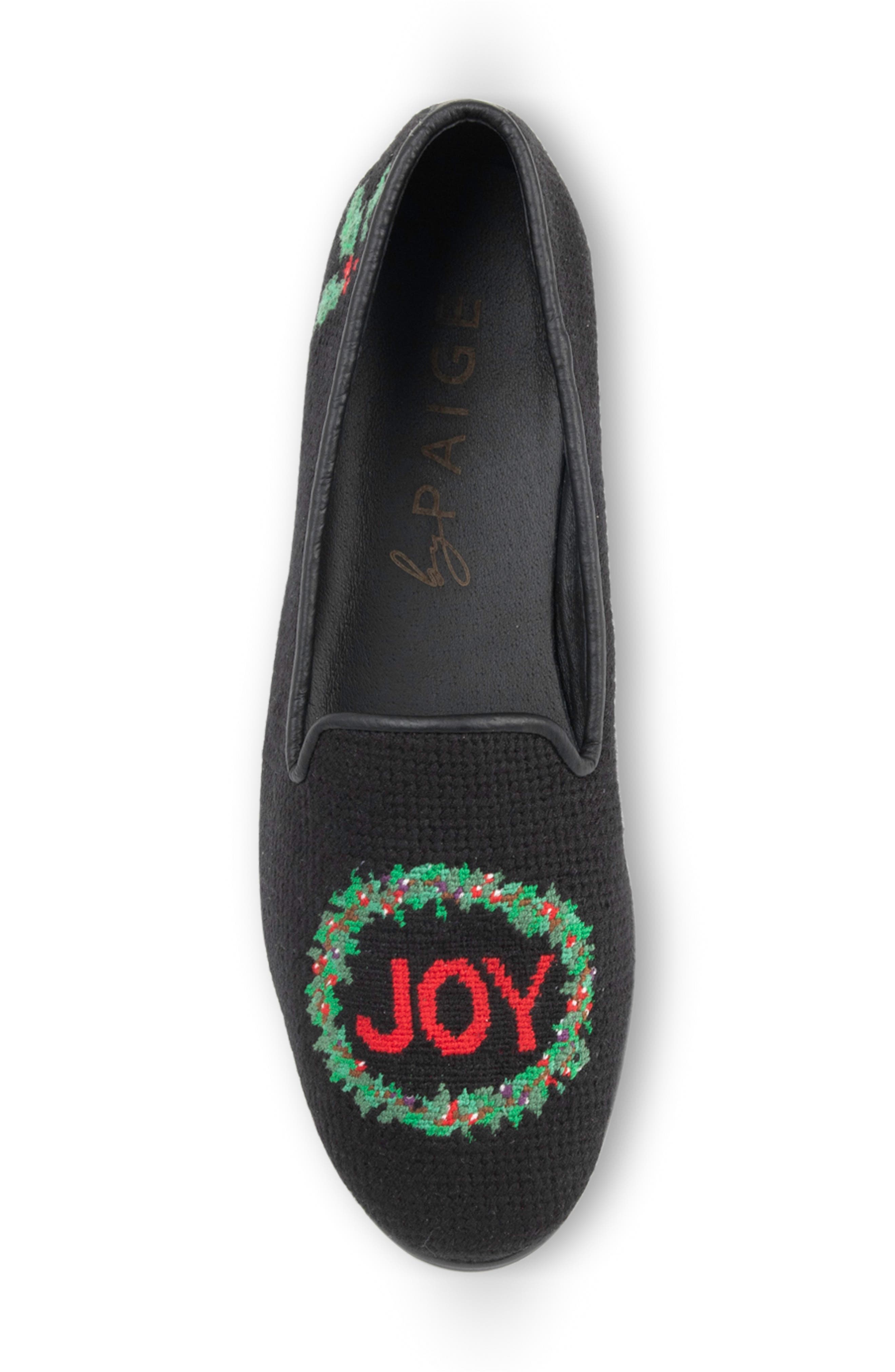 ByPaige Joy Wreath Needlepoint Loafer, Alternate, color, Black