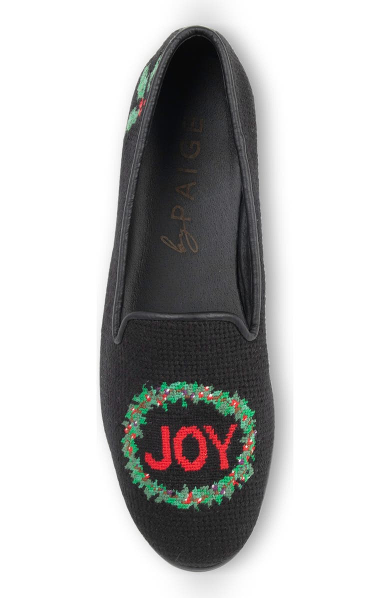ByPaige Joy Wreath Needlepoint Loafer, Alternate, color, Black
