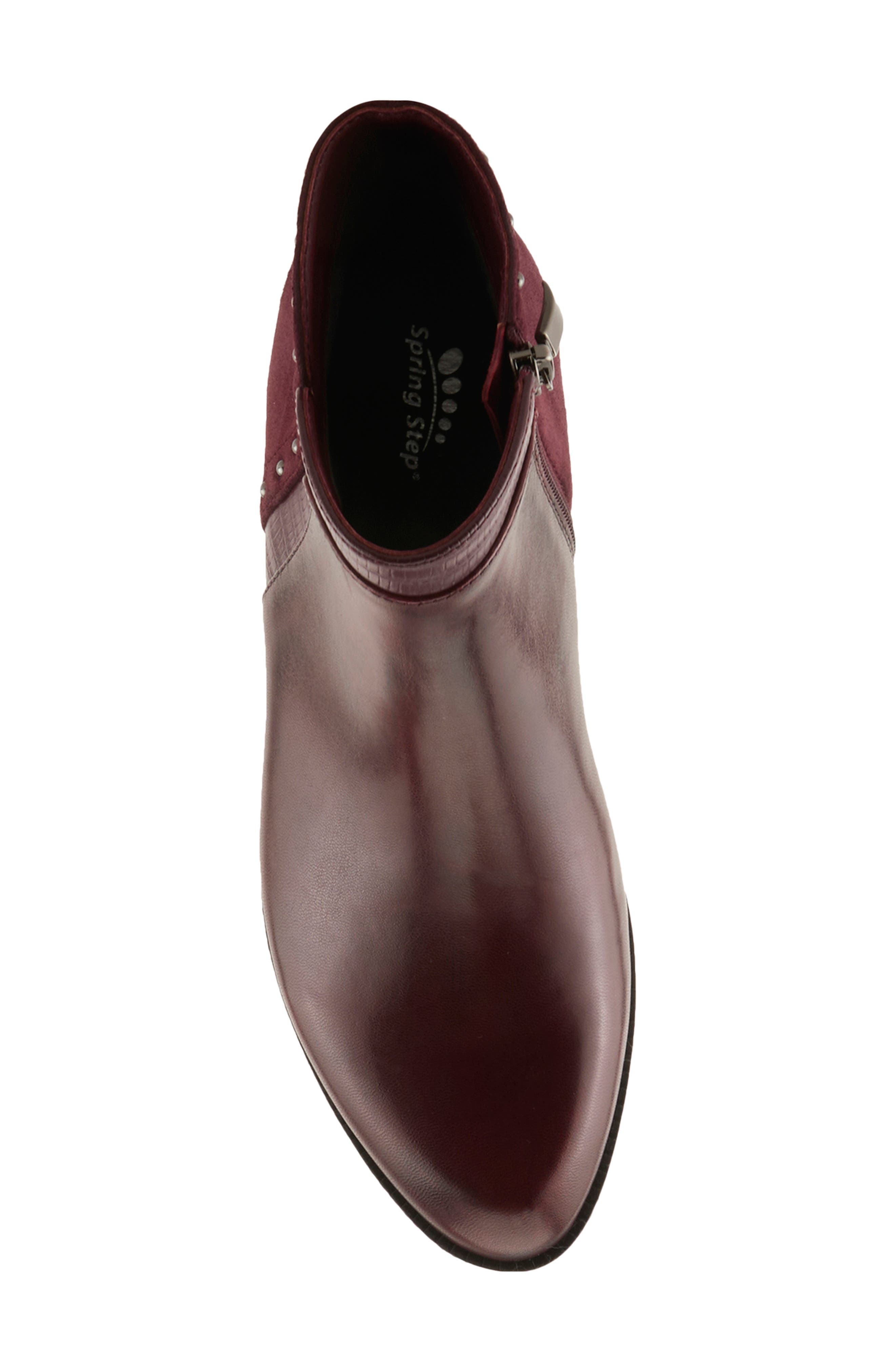 Annelise Leather Bootie, Alternate, color, BORDEAUX
