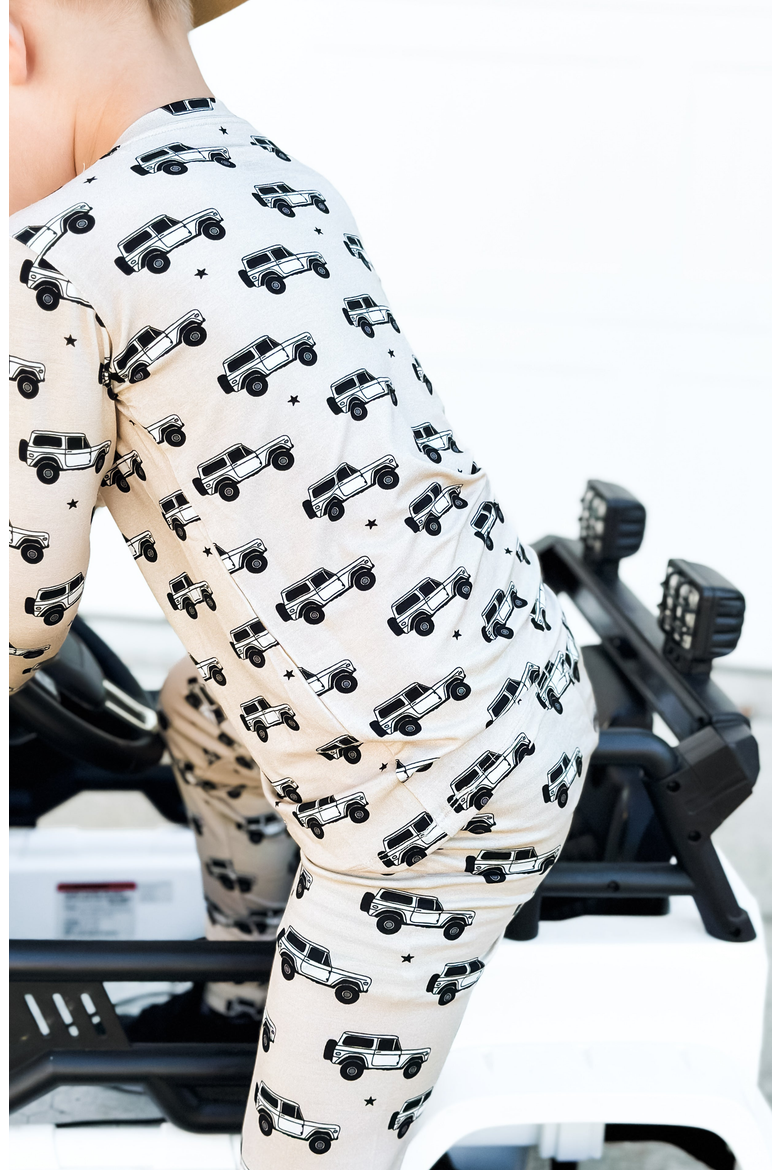 Vintage 4x4 Pajamas - Two Piece Set, Alternate, color, Car And Star Print